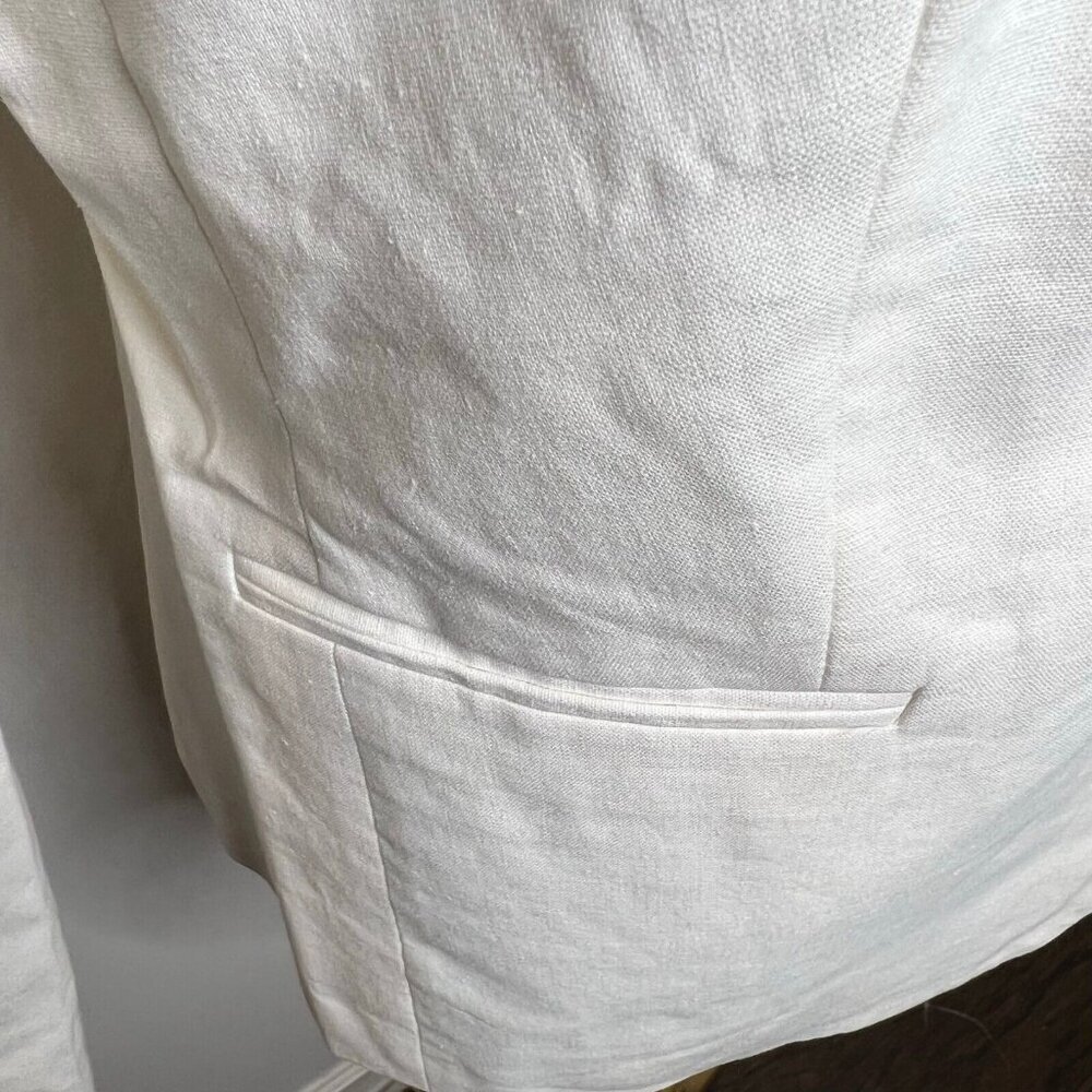 J.Crew Womens $178 Linen Holland Blazer White Size 18 Al222 - Picture 5 of 8